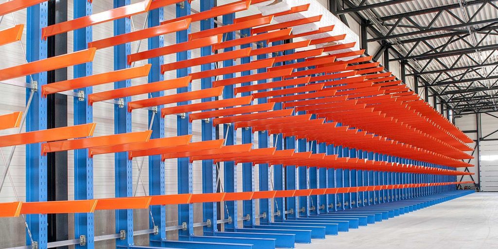 Double Single Side Shelving System Heavy Duty Cantilever Racking