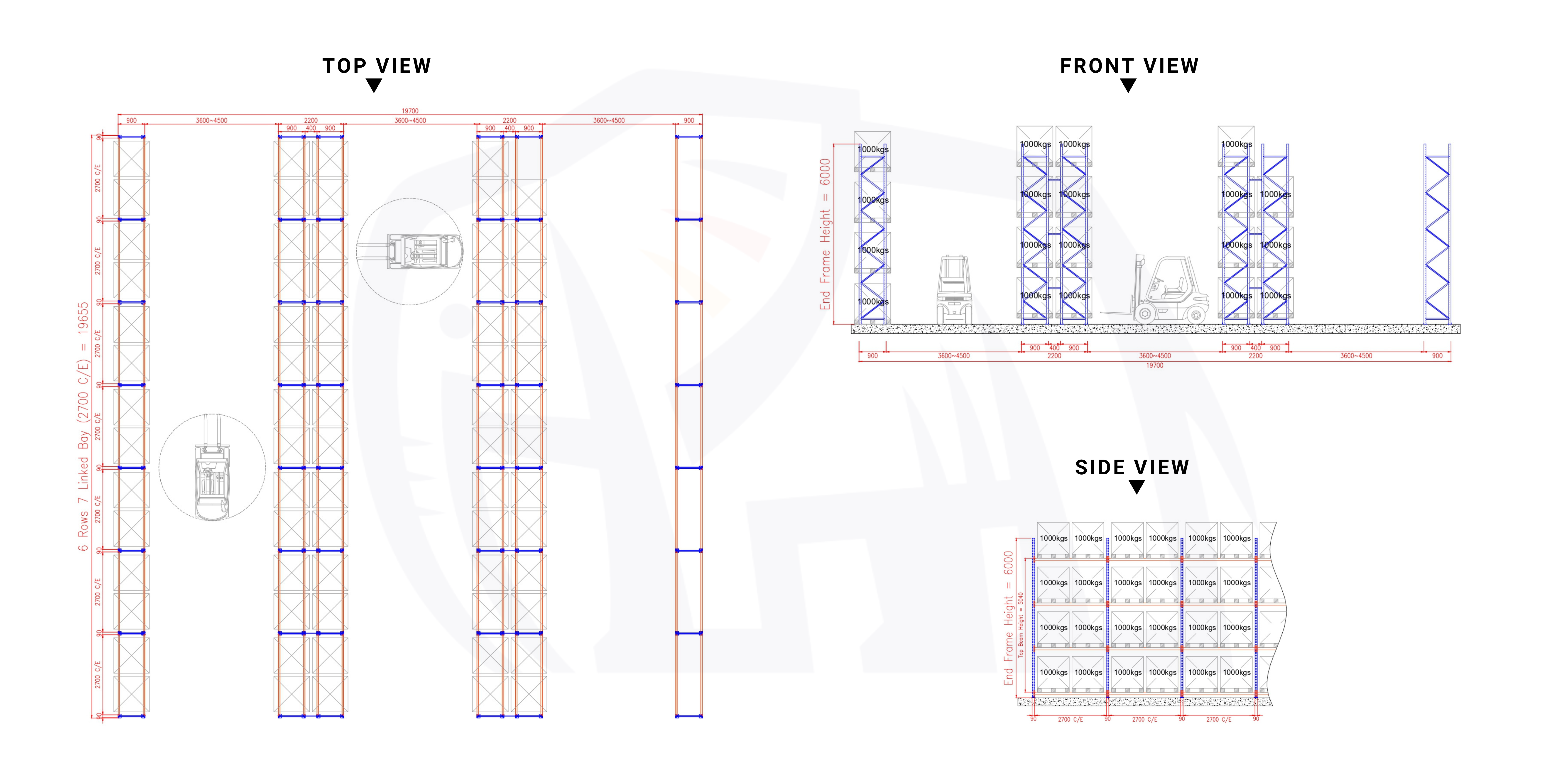 AutoCad full planning by hyperack for a warehouse