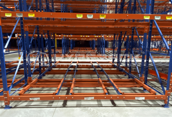 Push-Back Pallet Racking System